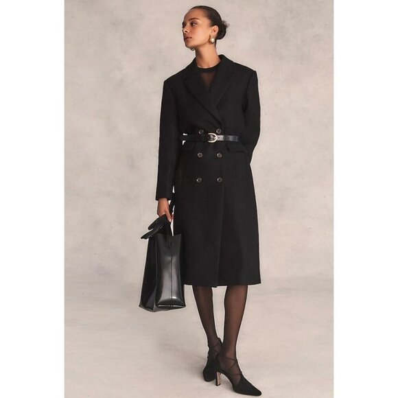 J.Crew $450 Palais topcoat in Italian wool-blend melton black Size 0 CF618